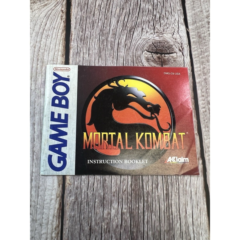 Mortal Kombat Instruction Booklet ONLY! (Game Boy, GB) Original Manual‎